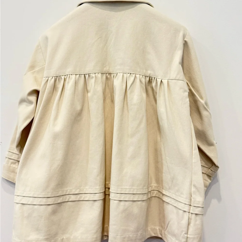 Anthropologie Maeve Cream Trench Coat. Swing Jacket. Size S - Picture 2 of 7